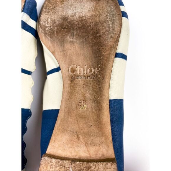 Chloe Scalloped Lauren Striped Ballerina Flat‎ - Picture 6 of 6